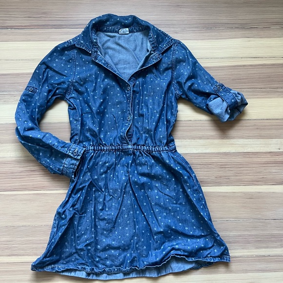 EGG denim star print dress EUC sz 7 - Picture 1 of 6